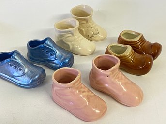 Four Ceramic Miniature Shoes