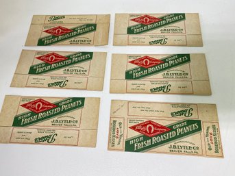 6 Vintage Yet Unused Roasted J B Lytle & Co Peanut Boxes