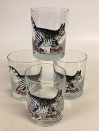 Vintage Kliban Cat With Red Sneakers Rocks Glasses Set Of Four