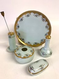 Vintage Porcelain Vanity Set 5 Piece