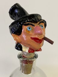 Vintage Kinka Bee Character Wine Stopper In Shape Of Smoking Head