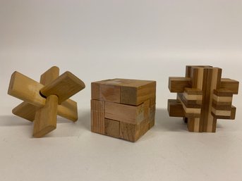 Three Vintage Wooded Puzzles
