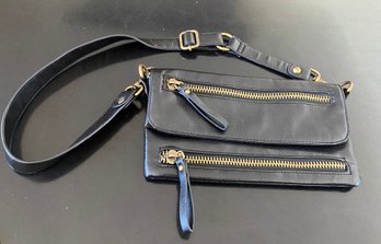 Leather Waist Bag With Brass Zippers