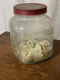 Vintage Jar As Found With Carved White Bits And Bobbles