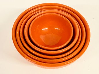 5 Incredible Orange Stoneware Nesting Bowls May Be Red Wing Gypsy