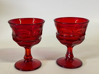 Ruby Red Glasses For Cocktails Or Dessert