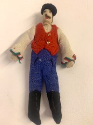 Vintage Felt Folk Art Doll/ Man With Hat