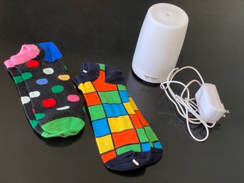 Air Diffuser And Two New Pairs Of Colorful Socks