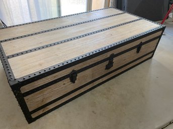 Large Newer Trunk Style Coffee Table With Two Drawers