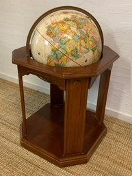 Floor Model Globe Of The World On Wood Stand