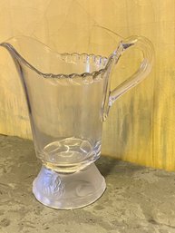 Antique Gillander And Sons EAPG Pitcher With Frosted Glass Lion Base