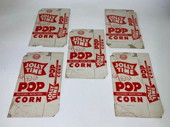 5 Vintage Unused Jolly Time Theatre Popcorn Boxes
