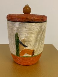 Vintage Handmade Folk Art String Jar