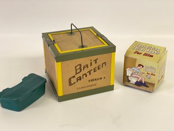 Vintage Bait Canteen, And Joke TP, And Worm Sod Within!