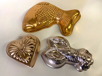 Heart Fish And Lobster Moulds