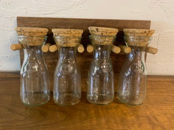 Glass Jars  With Cork Lids / Wall Mounted