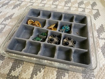 Great Jewelry Storage Tray With Some Clip On Earrings