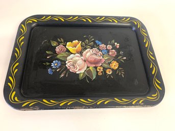 Lovely Vintage Hand Painted  Tole Tray Approx 13 X 17