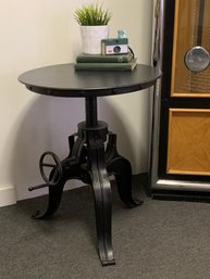 Metal Hand Cranked  Industrial Table / Adjustable