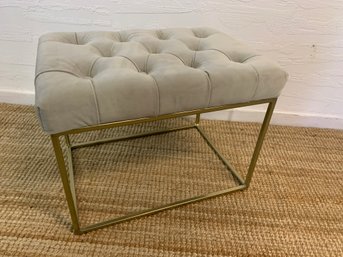 Cute Upholstered Bench With Gold Base