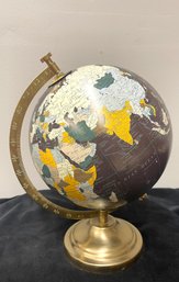 Amazing Decorator Globe With Brass Arc And Base. Approx 12 High X 8 Diameter