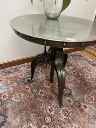 Vintage Industrial Adjustable Crank Table.  Perfect Size, Adjustable Height