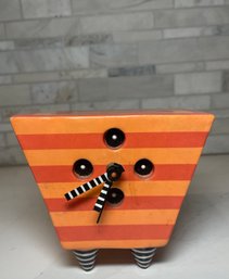 Whimsical Artisan Clock, Bright And Happy Time Keeper