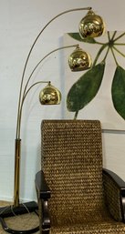 Tall Gold Floor Lamp With Three Lights