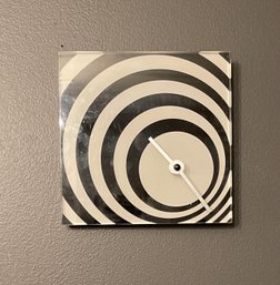 Mod Black And White Swirl Clock, Wall Mount 6 Inch Square