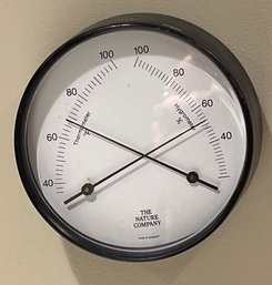 Thermometer/Hygrometer From Nature Company.  Metal Surround , Hanger On Back