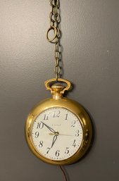 Fabulous Vintage Brass Wall Clock., United Clock Corp, Pocket Watch Style