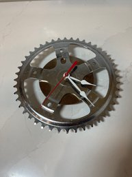 Resource Revival Hybrid Wall Clock, Recycled Bicycle And Computer Parts.