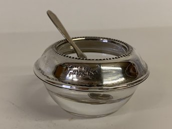 Frank M. Whiting Sterling  And Glass Bowl With Spoon