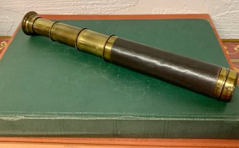 Brass Spyglass Collapsible Telescope WithLeather Handle