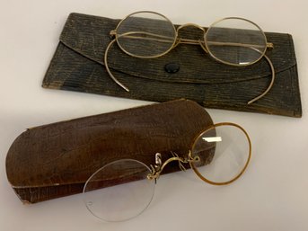 Antique Eye Glasses One Marked 1/10 12K GF