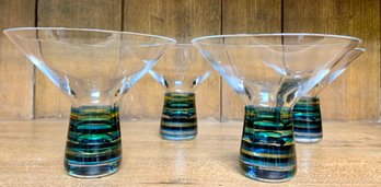 Multicolored Midcentury Martini Glasses -Set Of Four