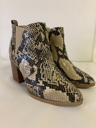 Faux Snakeskin Ankle Booties Size 7.5