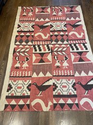 Mid Century Modern Guatemalan Textile, Ruth Reeves, For Morley Fletcher, Modern Mayan