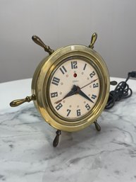 Vintage Telechron Ships Wheel Clock.  Circa 1940, Works Well