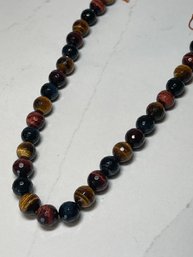 Semi Precious Gemstone Beads: Tigers Eye Multi Faceted Rounds
