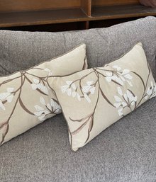 High End  Linen Villa Pillows With Pearlized Seed Beads And Embroidery