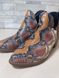 Blondo Snakeskin Esme Cutout Waterproof Low Ankle Boots( WOWZA :these Are Awesome)