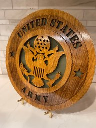 US Military 3d Laser Cut Wall Plaque, Etched Carved And Laser Cut:   US ARMY. 11 Inches