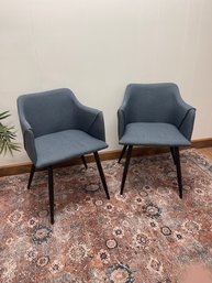 Modern Furniture Navy Side Chairs, Set Of 2
