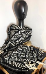 Lovely Woven Designer Scarf, NYC Underground, 76 X 24 Soft And Cozy