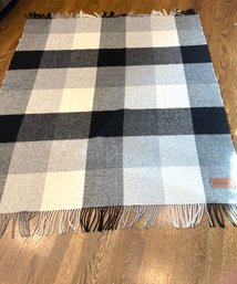Blk, White And Gray CHEKR Throw, Fine Australian Wool By Terrytown