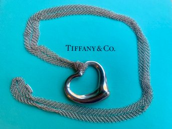 Tiffany & Co. Paloma Picasso Open Heart Mesh Necklace Sterling