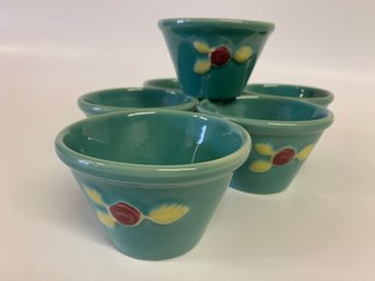 Vintage Coors Pottery Rosebud Design Set Of Four