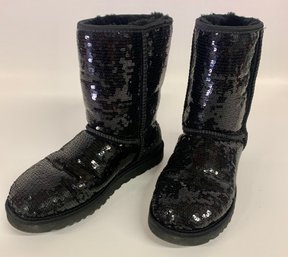 Black Sequin UGG Boots Size 9