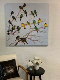 Large Birds In The Tree Print In Like New Condition 39 X 39 Inches